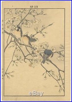 Keinen Imao, Cherry Blossom, Birds, Ukiyo-e, Original Japanese Woodblock Print