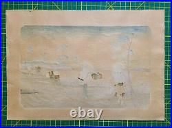 Keisai Eisen (1790-1848) woodblock Print, Konosu on 69 stations of the Kisokaido