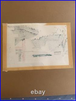 Kiyoshi Saito Japanese Woodblock Print-Aizu Village with Persimmon Tree Signed