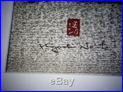 Kiyoshi Saito Original Signed Japanese Woodblock Print, Man Plowing Rice Field