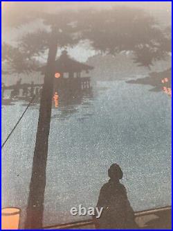 Koho Shoda Lake Biwa Collectible Japanese Woodblock Print