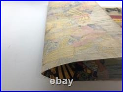 Kunchika Woodblock print TriptychKabuki Actor Samuri ukiyo-e