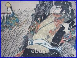 Kuniyoshi Woodblock Print 69 Stations of Kiso Road Nojiri 1852 Ukiyo-e
