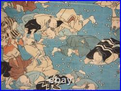 Kuniyoshi Woodblock Print Triptych Yoritomo Throws Dices for his Retainers