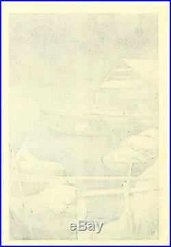MINT 1931 Kawase Hasui Snow at Mukojima Original Japanese Woodblock Print SUPERB