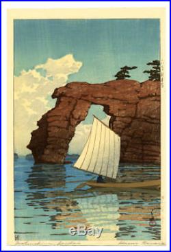 MINT! 1933 Kawase Hasui Zaimoku Island Original Japanese Woodblock Print