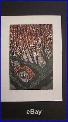 MORIMURA RAY Japanese WOODBLOCK Print Plum Blossoms in Tenjin SOLD OUT