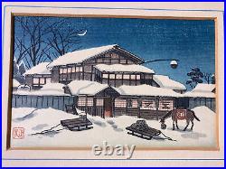 Masamoto Mori Japanese Woodblock Print Winter Scene Yatsugiri-ban