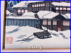 Masamoto Mori Japanese Woodblock Print Winter Scene Yatsugiri-ban