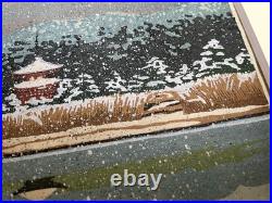 Masao Ido Woodblock Print Yakushiji Temple in Winter