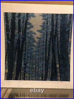 NAMIKI HAJIME Japanese Original Woodblock Print Art Tree Scene-128 2007 Signed