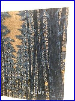 NAMIKI HAJIME Japanese Original Woodblock Print Art Tree Scene-128 2007 Signed