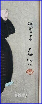 Natori Shunsen Antique Japanese Woodblock Print Kabuki Theater Actor Portrait