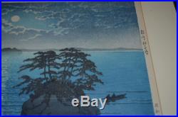 Nice Vintage Signed Hasui Kawase Woodblock Japanese Print Matsushima Japan