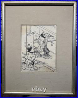 Nishikawa Sukenobu Antique Japanese Woodblock Print 100 Women Circa 1723