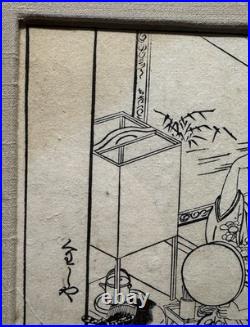 Nishikawa Sukenobu Antique Japanese Woodblock Print 100 Women Circa 1723