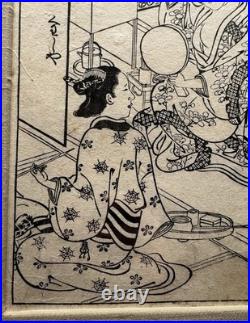 Nishikawa Sukenobu Antique Japanese Woodblock Print 100 Women Circa 1723