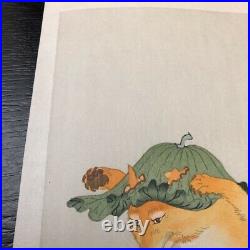 OHARA KOSON Japanese Woodblock Print Dancing Fox