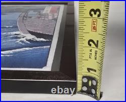 OKI Province Utagawa Hiroshige Japanese Woodblock Framed Art Print 18×15 VTG