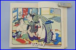 ORIGINAL Japanese Art Shunga 74 Pages 3SET Woodblock Erotic Print Book Meiji Era