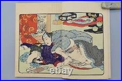 ORIGINAL Japanese Art Shunga 74 Pages 3SET Woodblock Erotic Print Book Meiji Era