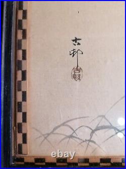 Ohara Koson' Diving Mallard' Japan Original Signed Woodblock Print 1910
