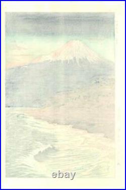 Okada Koichi Hagoromo Kaigan no Fuji Japanese Woodblock Print SHIN HANGA F/S