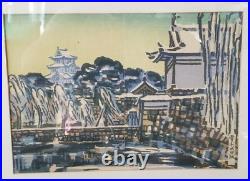 Okiie Hashimoto Woodblock Print Nihon No Shiro Castles of Japan 1944 Japanese