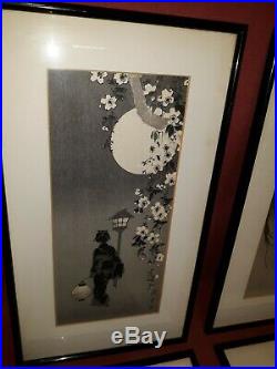 Old or Antique Japanese Woodblock Print Group 4 Pcs