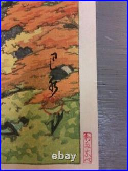 Original 1947 Kawase Hasui Agatsumakyo Gorge Woodblock Print Shin Hanga