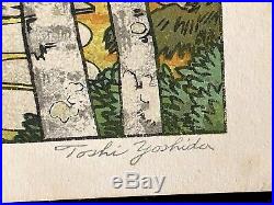 Original 1954 Toshi Yoshida Signed Woodblock Print Sangetsu-an Brilliant Ukiyoe