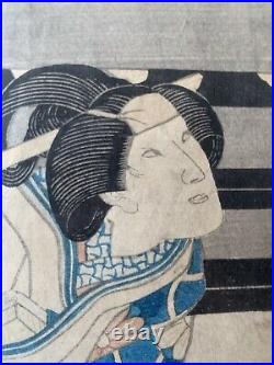 Original 19th Century Japanese Woodblock Print Utagawa Toyokuni III Aka Kunisada