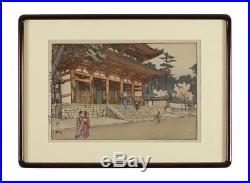 Original Hiroshi Yoshida Signed Woodblock Print, Buddhist Temple at Omuro, 1935
