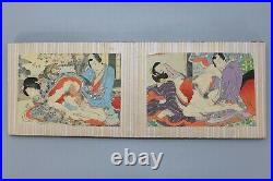 Original Japanese Art Shunga 20 Pages Woodblock Erotic Print Book UKIYOE