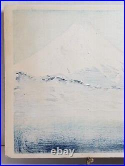 Original Japanese Woodblock Print Tomikichiro Tokuriki Mt. Fuji in Morning Light