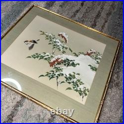 Original Japanese Woodblock Print by Ohara Koson Bird Winter Trees Snow