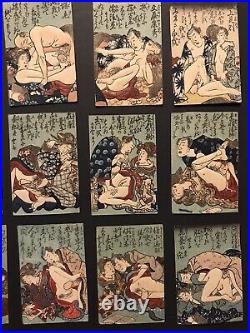 Original Japanese Woodblock Print x50 Shunga Playing Cards(Ogura Hyakunin Isshu)