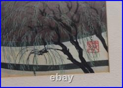 Original Ohno Bakufu Woodblock Print Signed Framed Japanese Planting Rice Listed