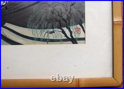 Original Ohno Bakufu Woodblock Print Signed Framed Japanese Planting Rice Listed