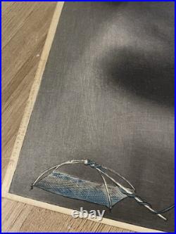 Original Tsukioka Kogyo Japanese Woodblock Print Akogi Ghost of a Fisherman 1898