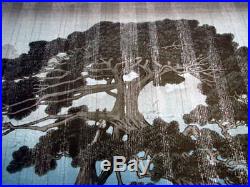 RARE! 1937 Kawase Hasui Mica Rain Original Japanese Woodblock Print BEAUTIFUL