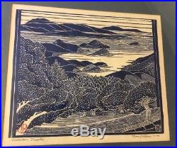 RARE 74 Tom Killion Mountain Theatre Japanese Woodblock Style Print Northern CA