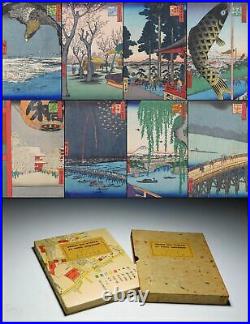 RARE HIROSHIGE Meisho Edo Hyakkei 30 Prints Japan Original Woodblock Print Book