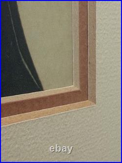 RARE Kitagawa Utamaro'Takigawa Ogi' Japanese Woodblock Style Print Framed by KH