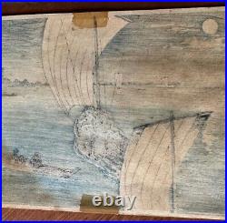 RARE SHOTEI Takahashi'Edogawa' Japanese Woodblock Print'Edo River' Post-Quake