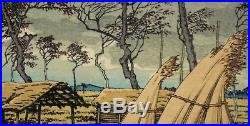 Rare First Ed 1924 Japanese Woodblock Print Kawase Hasui Autumn Rainbow At Hatta