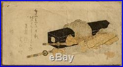 Rare Japanese Woodblock Egoyomi Surimono Calendar Print. Ca. 1810