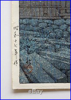 Rare Kawase Hasui Japanese Woodblock Print Nissaka on Tokaido