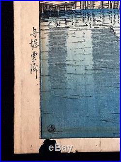 Rare Kawase Hasui Shin Hanga Japanese Woodblock Print Watanabe Seal