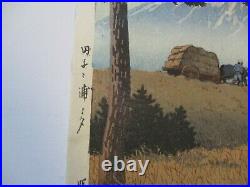 Rare Kawase Hasui Woodblock Print Wagon Landscape Modernism Japanese Antique